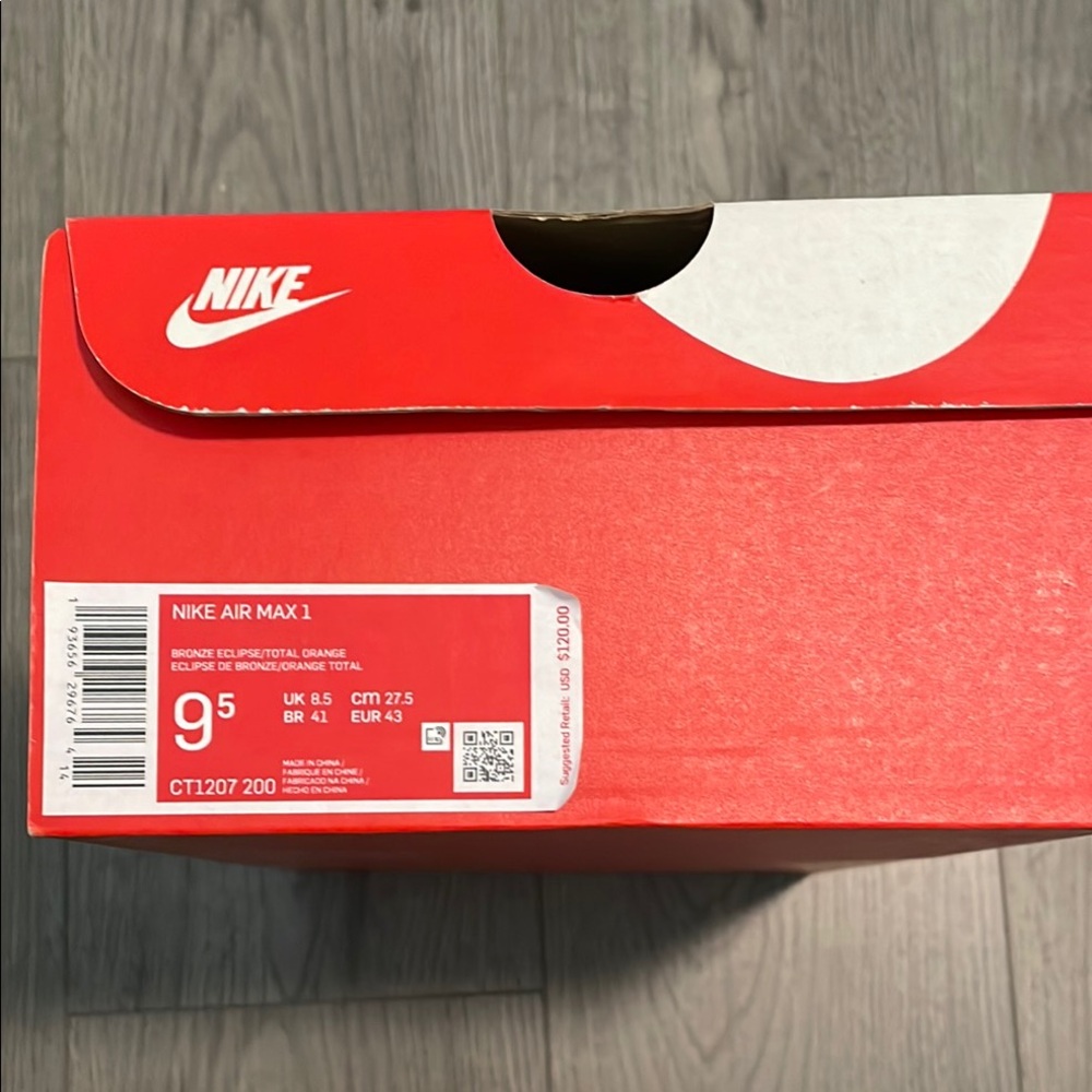 Nike Air Max 1 Red Shoe Box